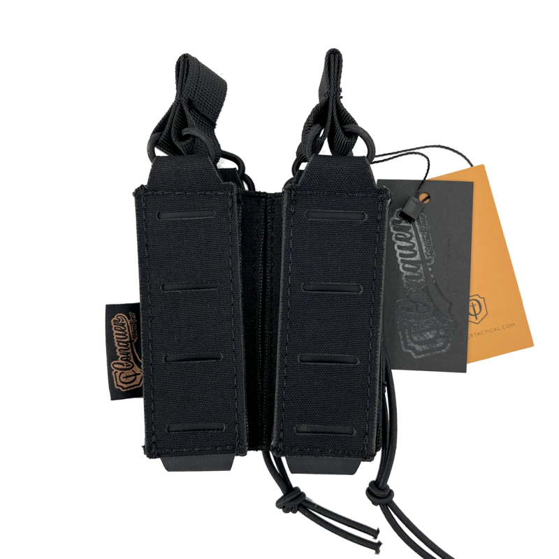 Conquer Double Pistol Mag pouch BK