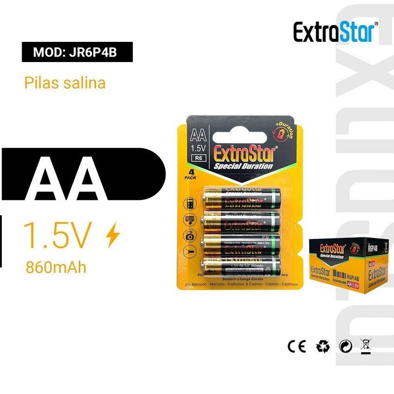 PILAS AA 1.5V BLISTER 4 PIEZAS
