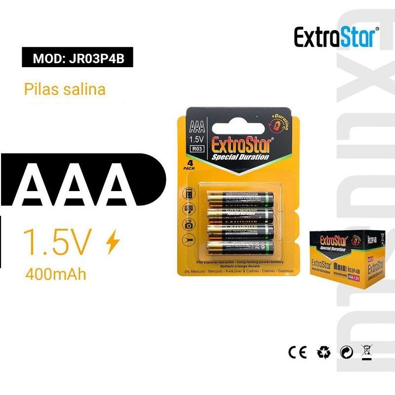 PILAS AAA 1.5V BLISTER 4 PIEZAS