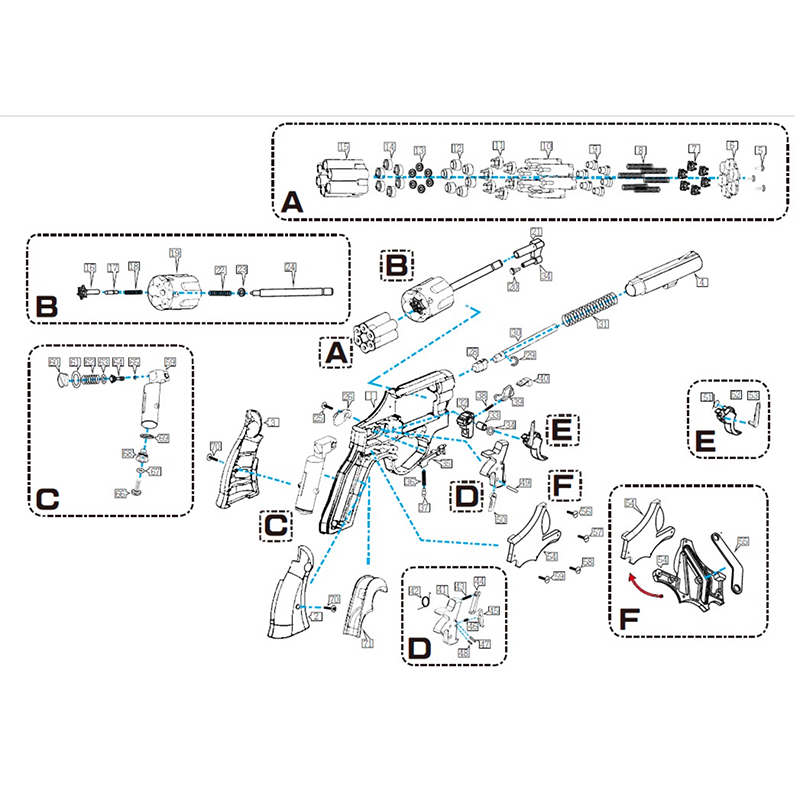 Replacement HFC Rubber Gasket for GAS Revolver HG-131 C69 R10 10824 