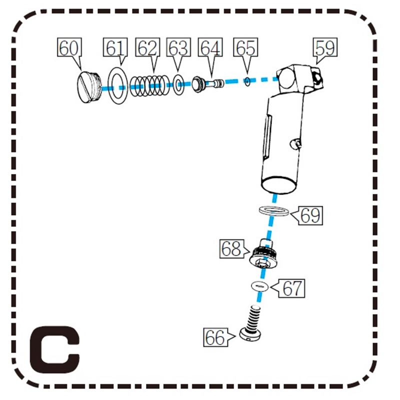 Replacement HFC Inlet Valve for GAS Revolver HG-131 C66 M91 003 